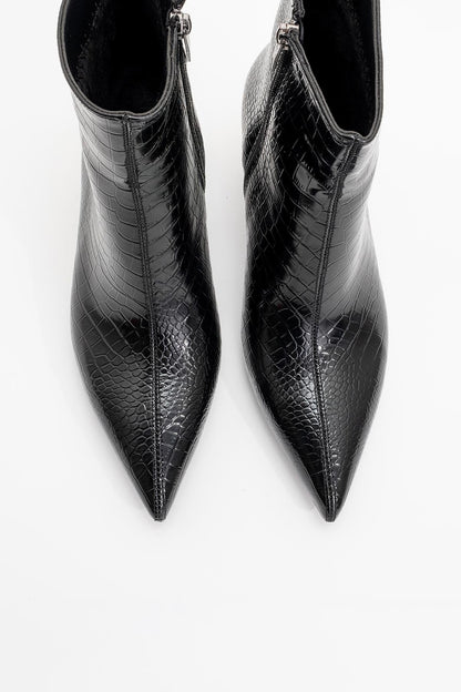 Noya Black Pattern Stiletto Boot (Women)