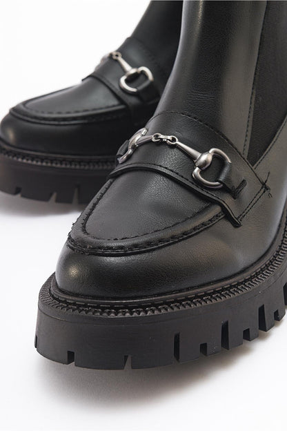 Vesper Black Buckled Chelsea Boot (Women)