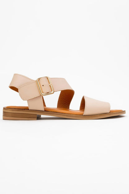 Majesty Beige Leather Sandal (Women)