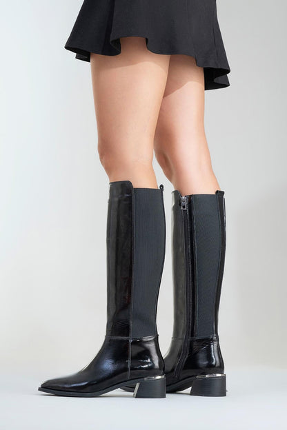 Rochos Black Patent Leather Boot (Women)