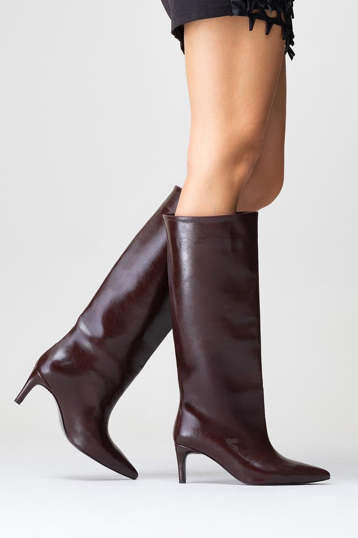 Camila Burgundy Knee High Boot (Women)