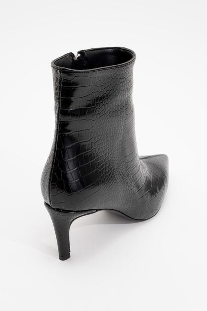 Noya Black Pattern Stiletto Boot (Women)