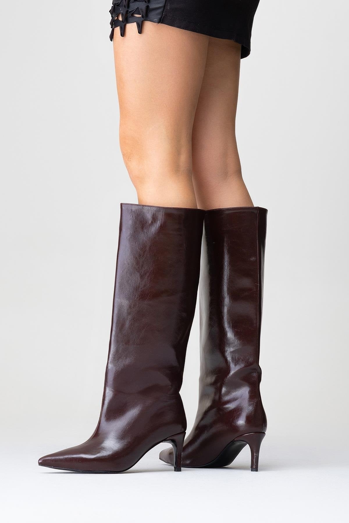 Camila Burgundy Knee High Boot (Women)
