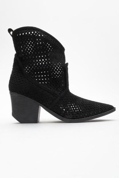 Pera Black Block Heel Boot (Women)