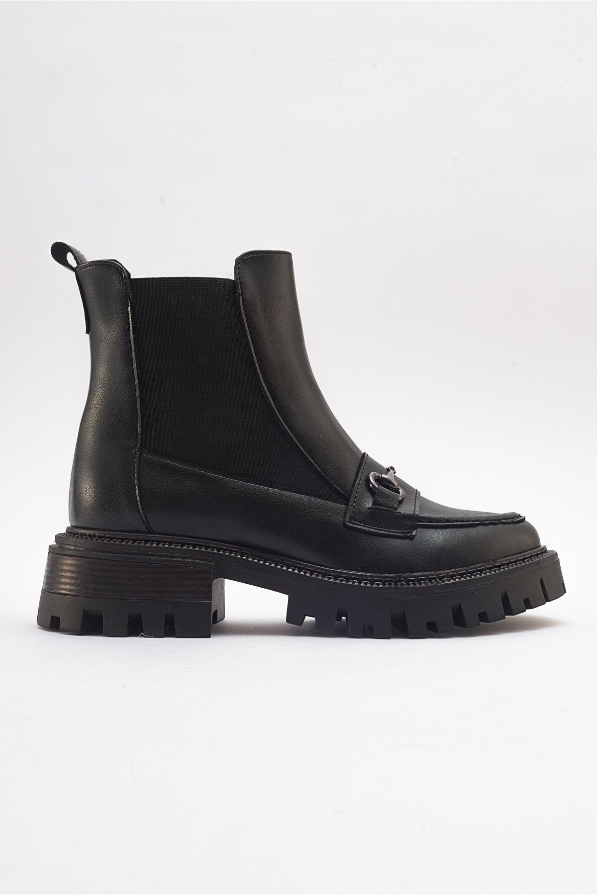 Vesper Black Buckled Chelsea Boot (Women)