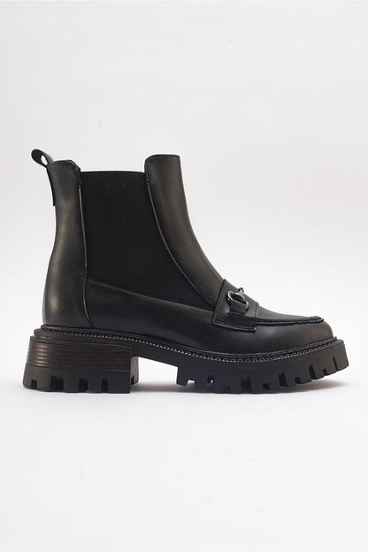 Vesper Black Buckled Chelsea Boot (Women)