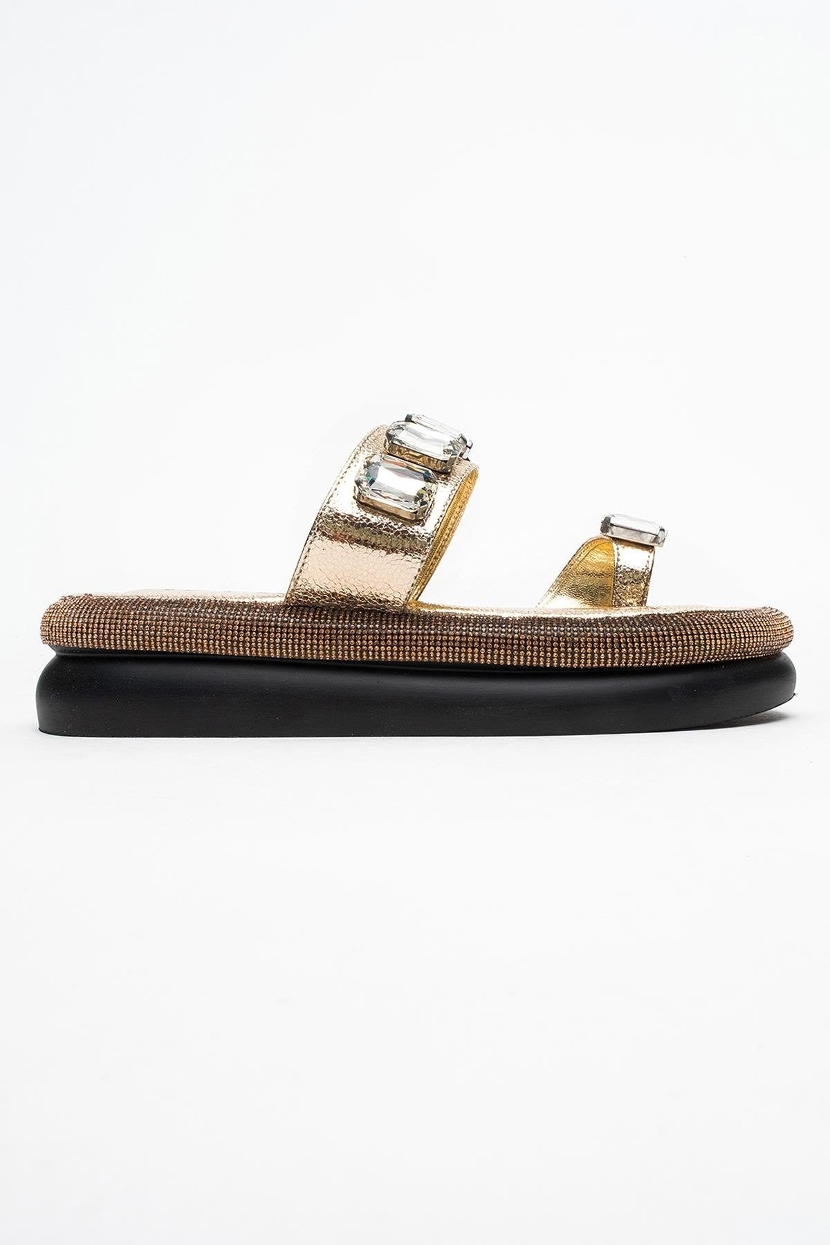 Evans Gold Jeweled Platform Sandal (Women)
