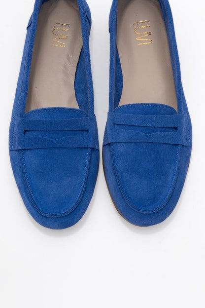 Dorothy - Blue Suede Leather Loafers (Women)