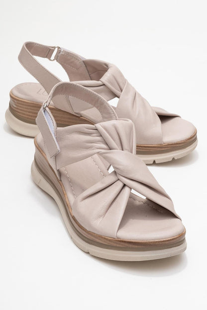 Oara - Cream Leather Sandal (Women)