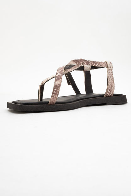 Morgana Brown Leather Thong Sandal (Women)