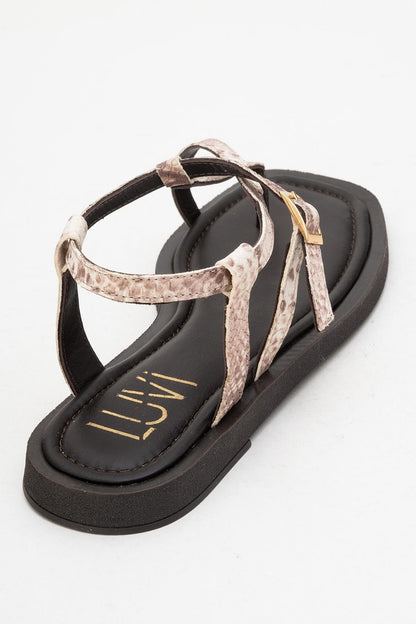 Morgana Brown Leather Thong Sandal (Women)