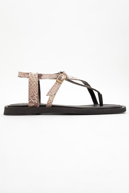 Morgana Brown Leather Thong Sandal (Women)