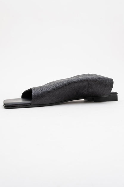 Orianna - Black Leather Slide Sandal (Women)