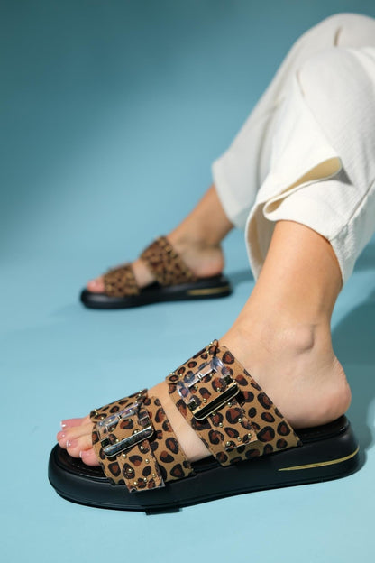 Zley Leopard Buckle Sandal (Women)