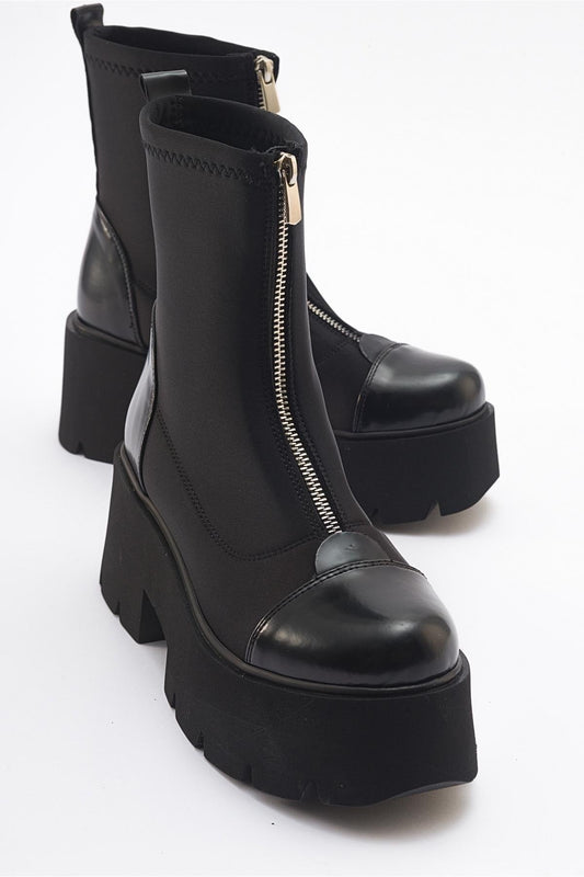 Bray Black Patent Chunky Boot (Women)