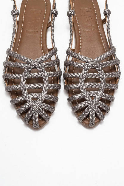 Claudia Platinum Slingback Sandal (Women)