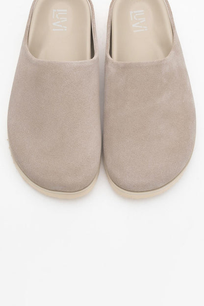 Space - Beige Suede Leather Slide Sandal (Women)