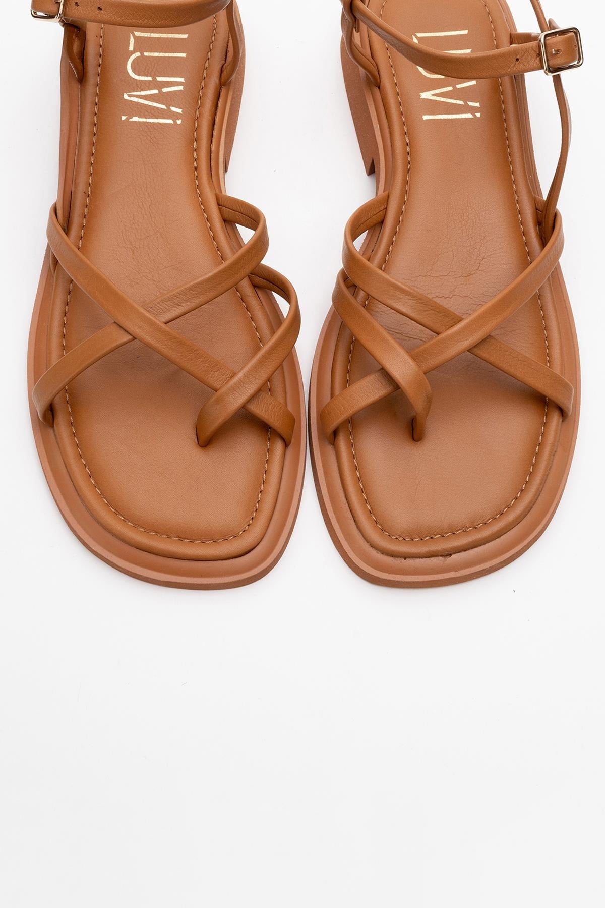 Antas - Cognac Brown Leather Sandals (Women)