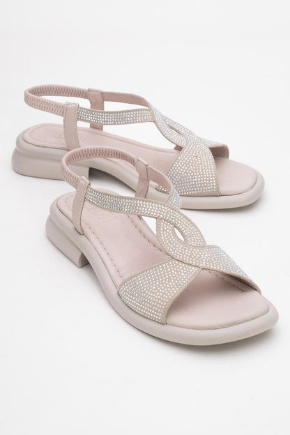 Sieglinde Light Pink Embellished Leather Sandal (Women)