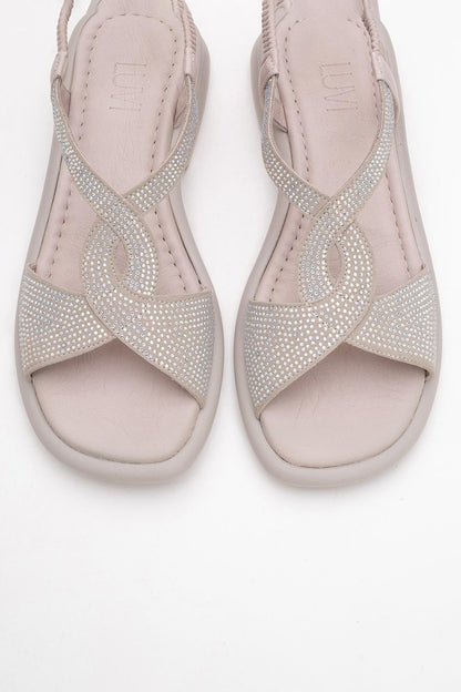 Sieglinde Light Pink Embellished Leather Sandal (Women)