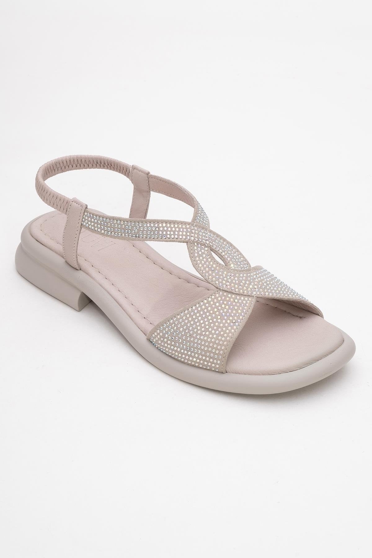 Sieglinde Light Pink Embellished Leather Sandal (Women)