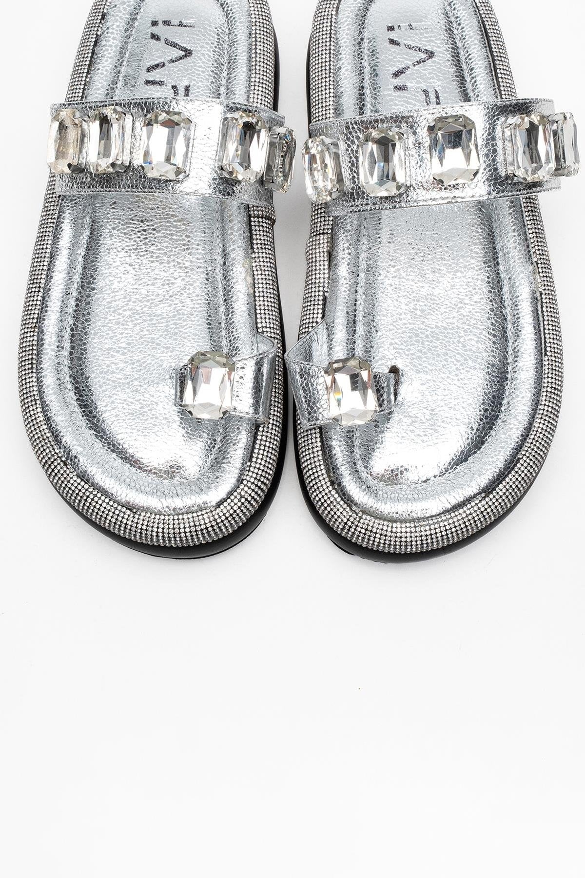 Evans Silver Jeweled Platform Sandal (Women)