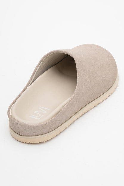 Space - Beige Suede Leather Slide Sandal (Women)