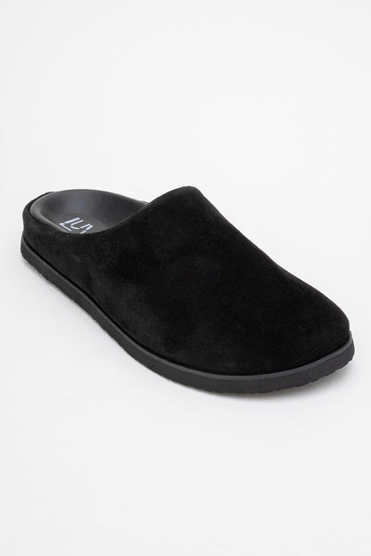 Space - Black Suede Leather Slide Sandal (Women)