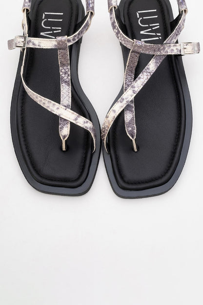Morgana Black Leather Thong Sandal (Women)