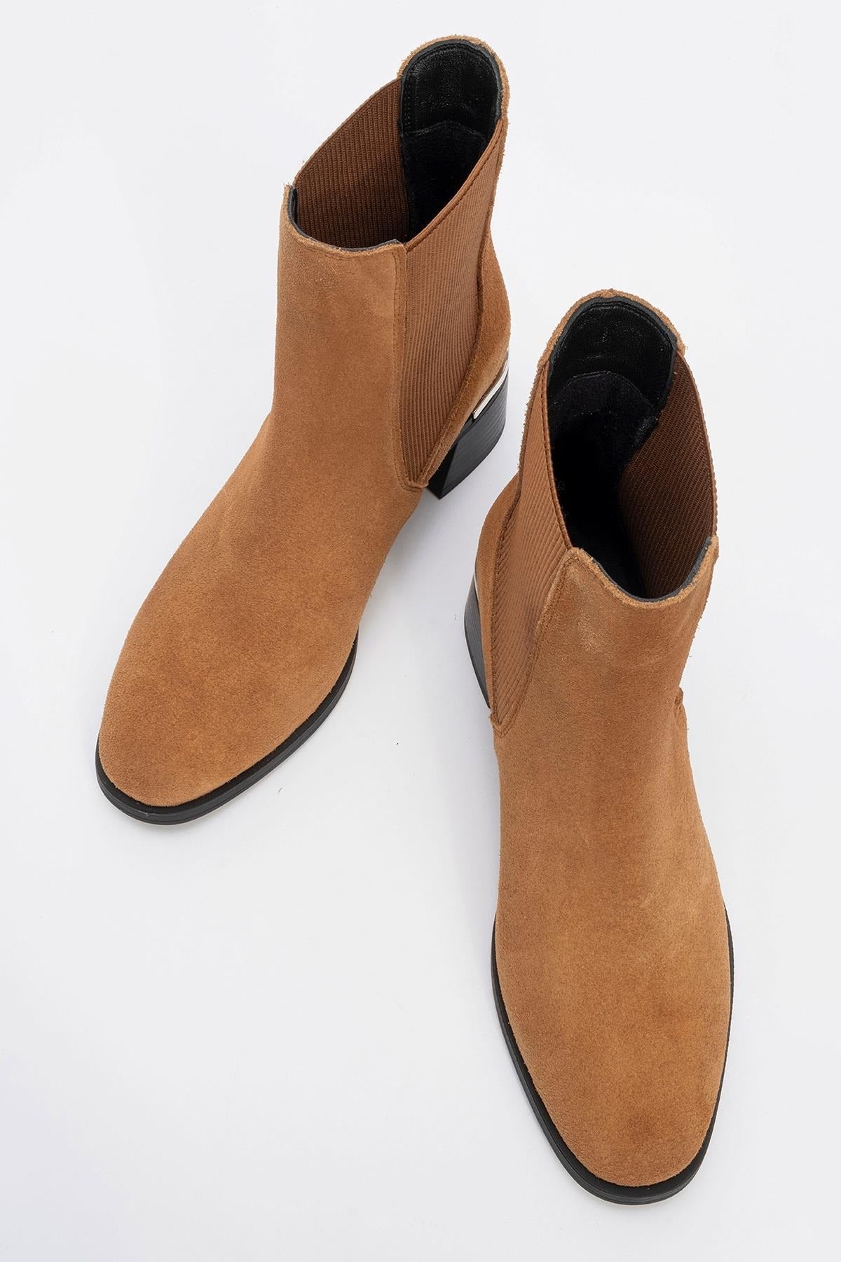 Neiva Cognac Brown Suede Leather Chelsea Boot (Women)