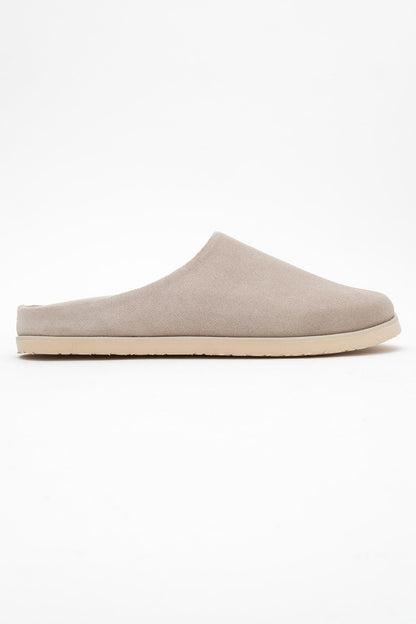 Space - Beige Suede Leather Slide Sandal (Women)