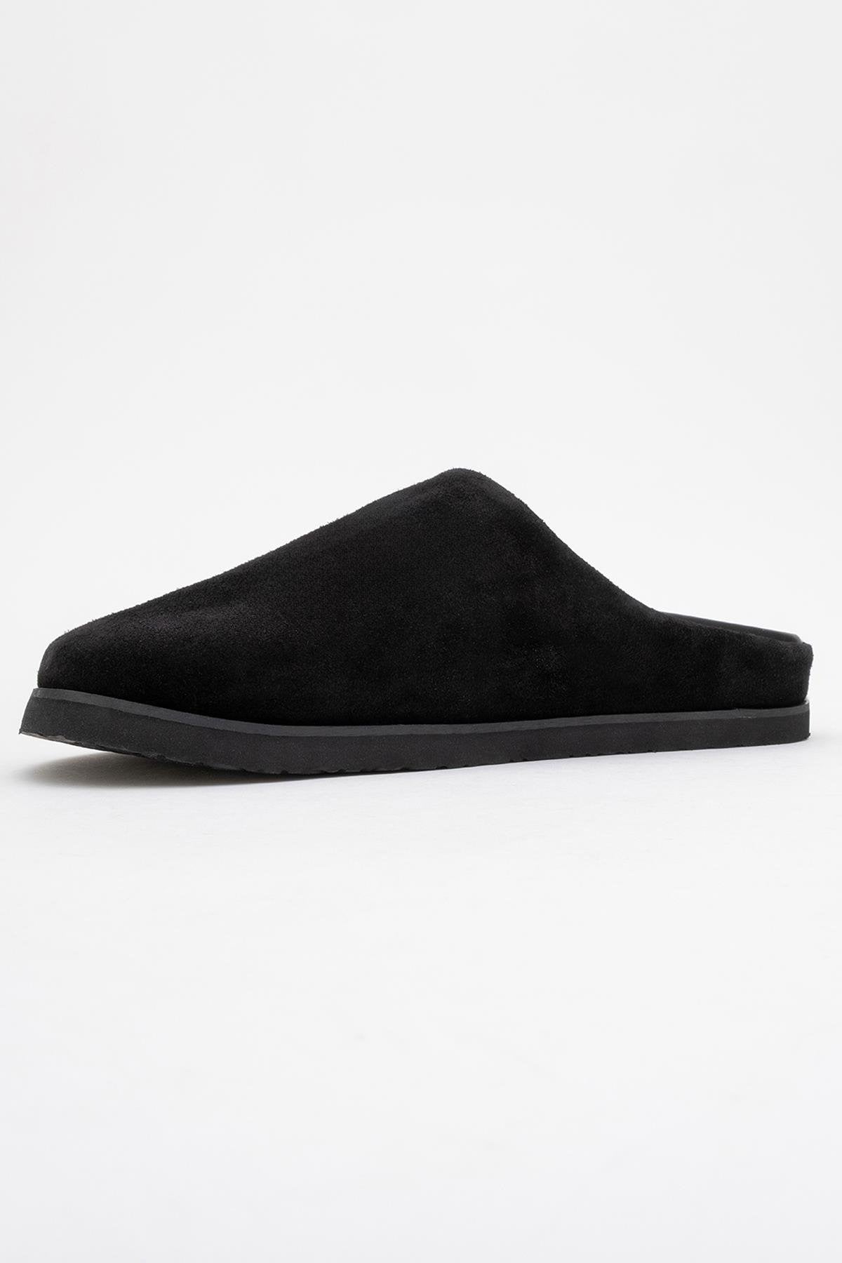 Space - Black Suede Leather Slide Sandal (Women)