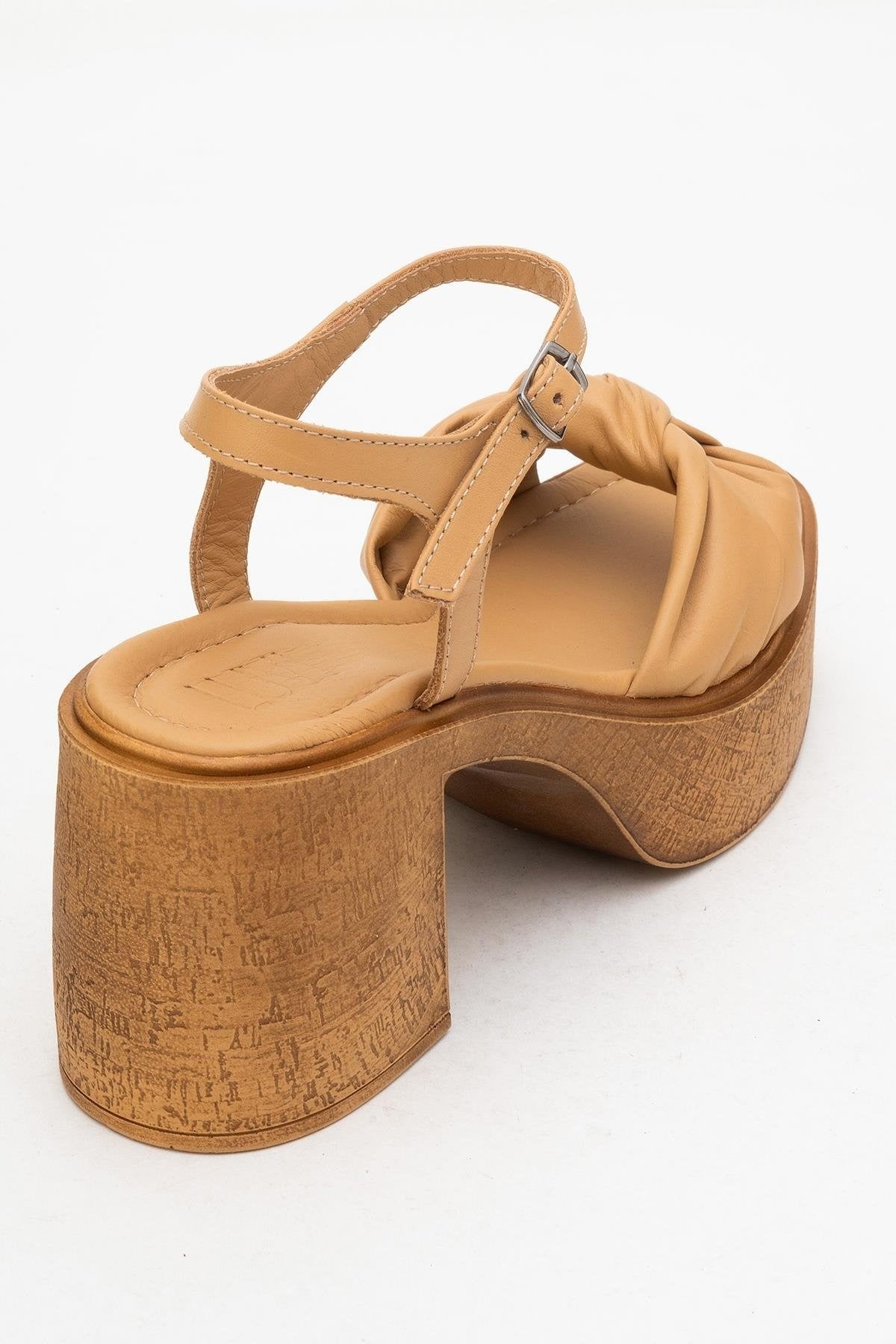 Tily - Cognac Platform Wedge Leather Sandal (Women)