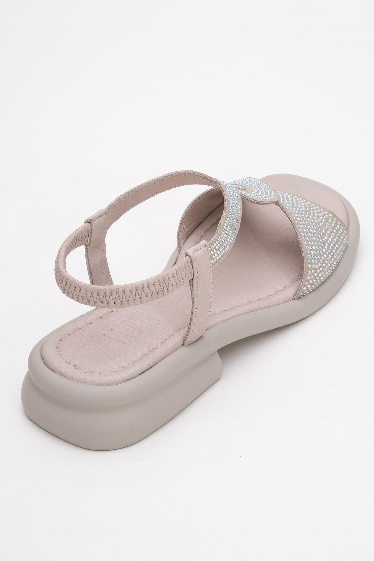 Sieglinde Light Pink Embellished Leather Sandal (Women)