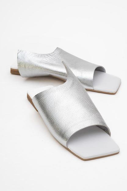 Orianna - Silver Leather Slide Sandal (Women)