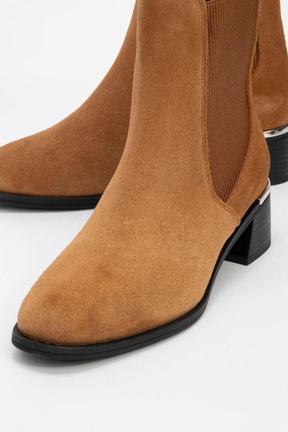Neiva Cognac Brown Suede Leather Chelsea Boot (Women)