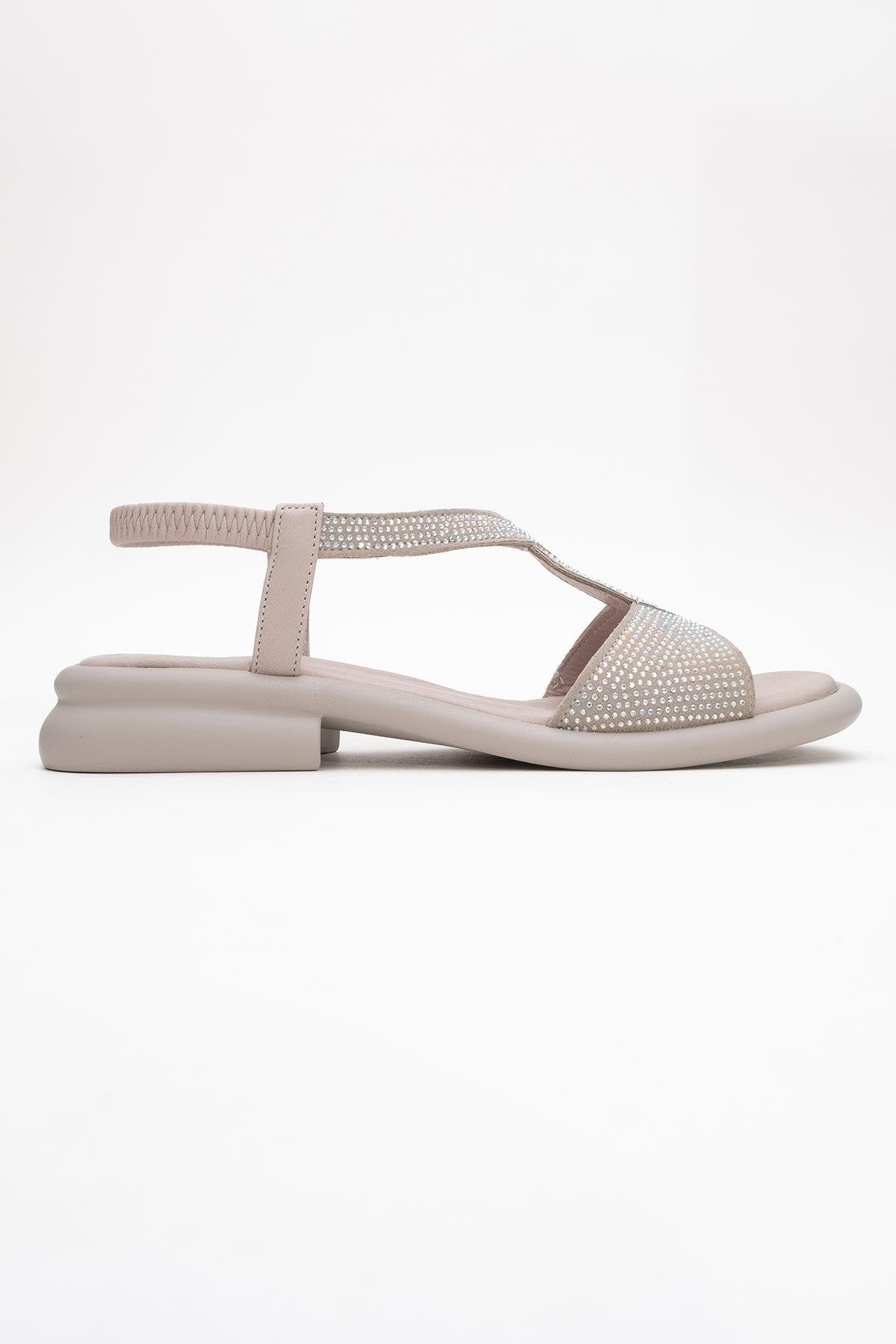 Sieglinde Light Pink Embellished Leather Sandal (Women)