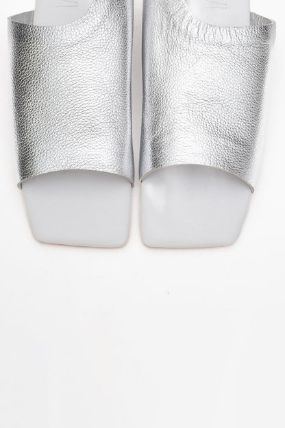 Orianna - Silver Leather Slide Sandal (Women)