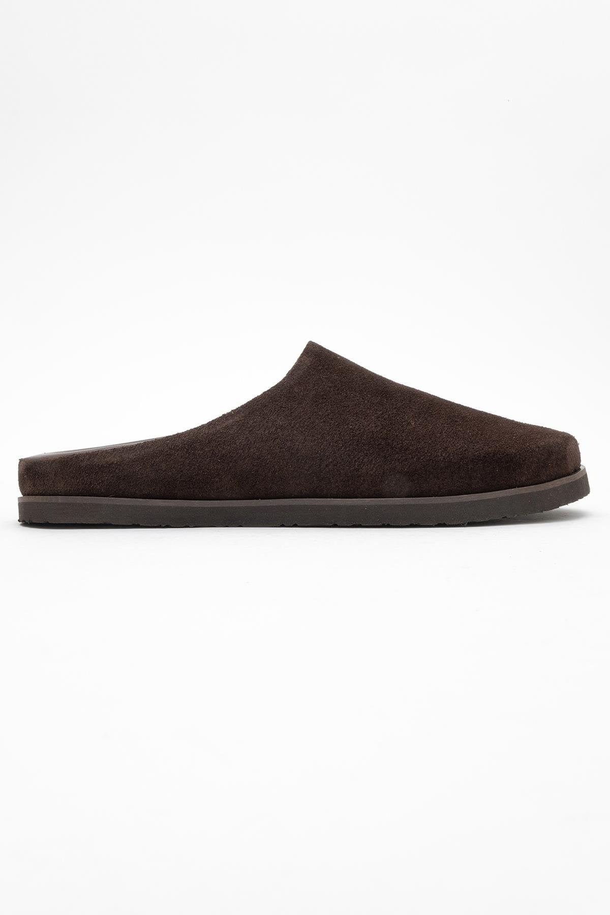 Space - Brown Suede Leather Slide Sandal (Women)
