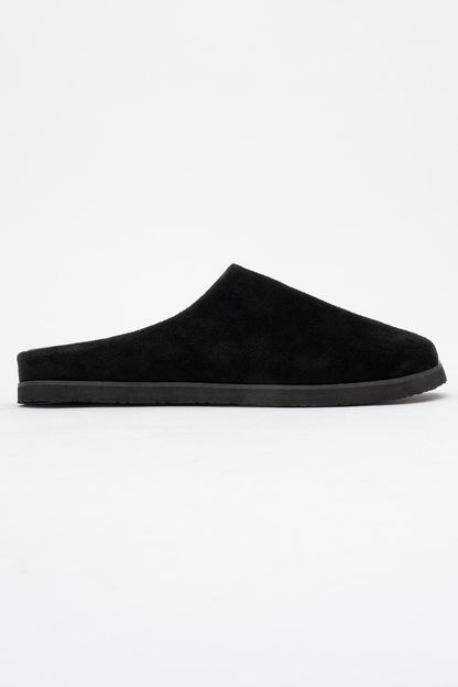 Space - Black Suede Leather Slide Sandal (Women)