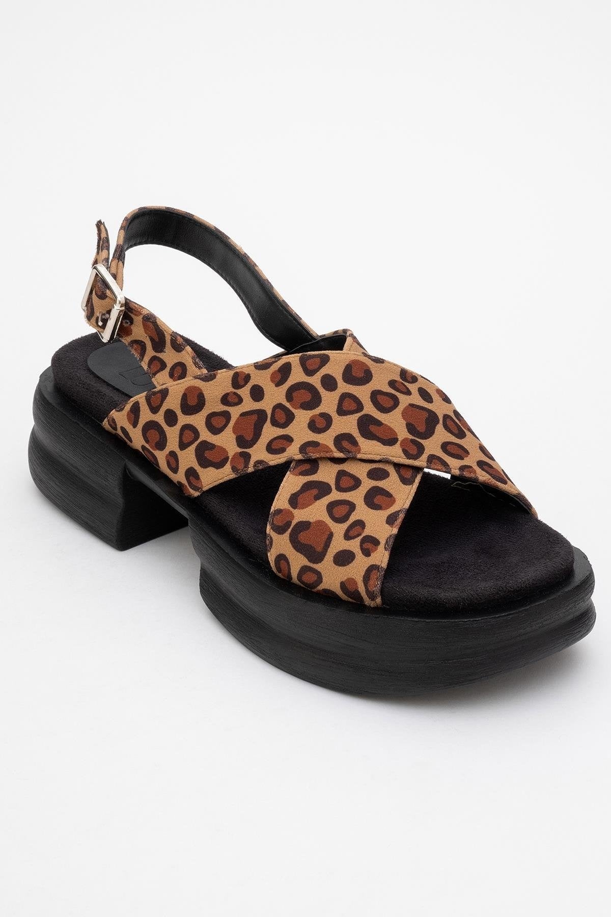 Lungo Leopard Cross‑Strap Wedge Sandal (Women)
