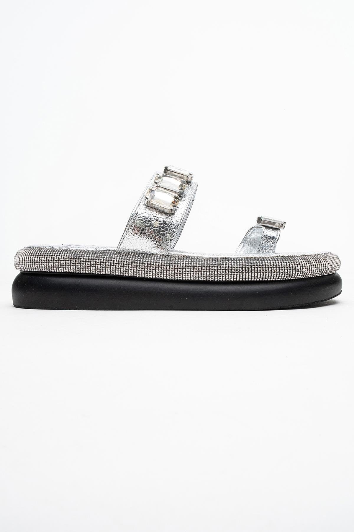 Evans Silver Jeweled Platform Sandal (Women)