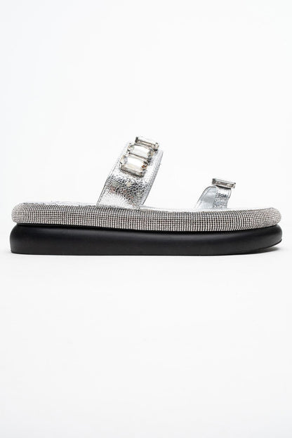 Evans Silver Jeweled Platform Sandal (Women)