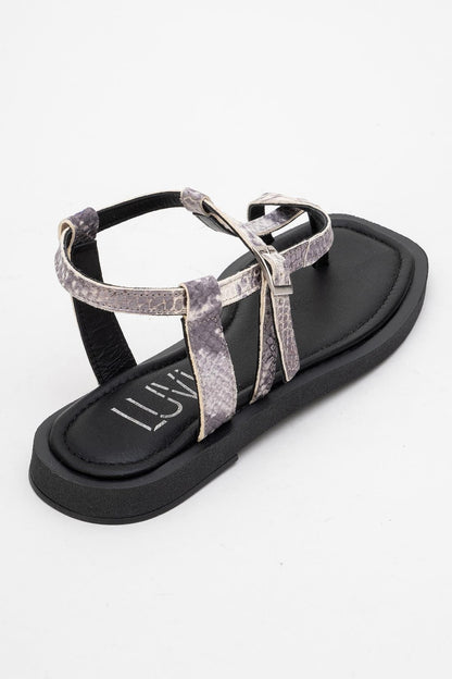 Morgana Black Leather Thong Sandal (Women)