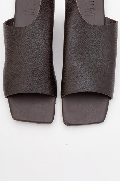 Orianna - Brown Leather Slide Sandal (Women)