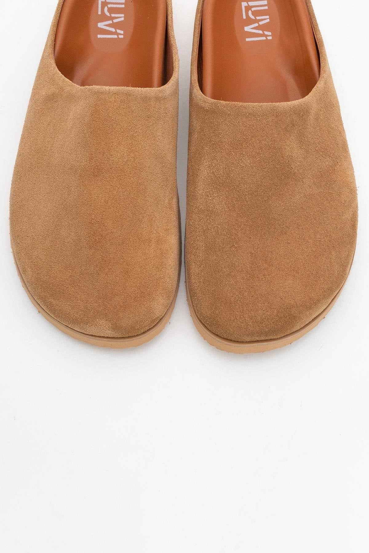 Space - Cognac Suede Leather Slide Sandal (Women)