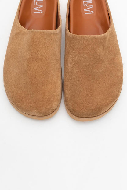 Space - Cognac Suede Leather Slide Sandal (Women)