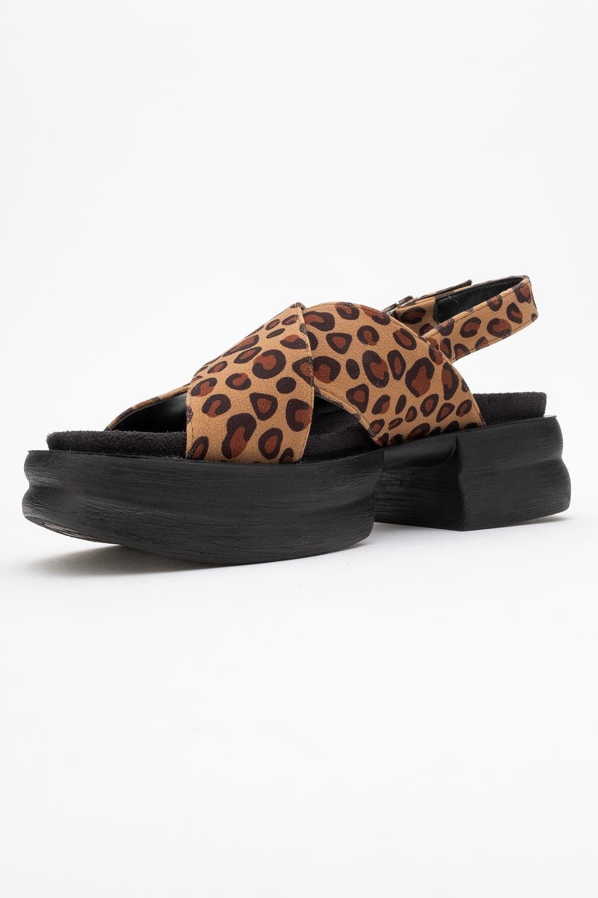 Lungo Leopard Cross‑Strap Wedge Sandal (Women)