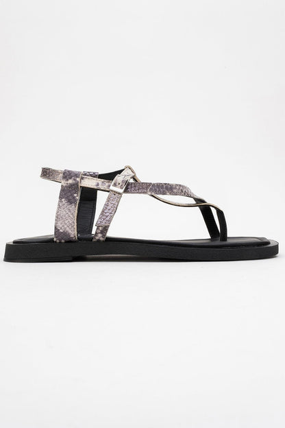 Morgana Black Leather Thong Sandal (Women)