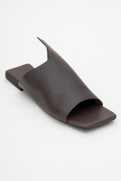 Orianna - Brown Leather Slide Sandal (Women)